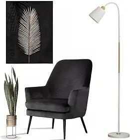 Luminária Abajur De Chão Pedestal Articulada Flexível 1,60m Escritório Estilo Clássica Iluminação Direcionável, Design Sofisticado e Máximo Conforto Visual (Branco Claro)
