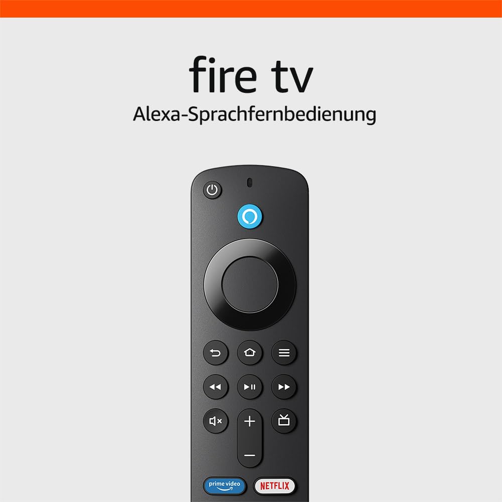 Alexa-Sprachfernbedienung von Amazon für Fire TV mit TV-Steuerungstasten; kompatibles Fire TV-Gerät erforderlich