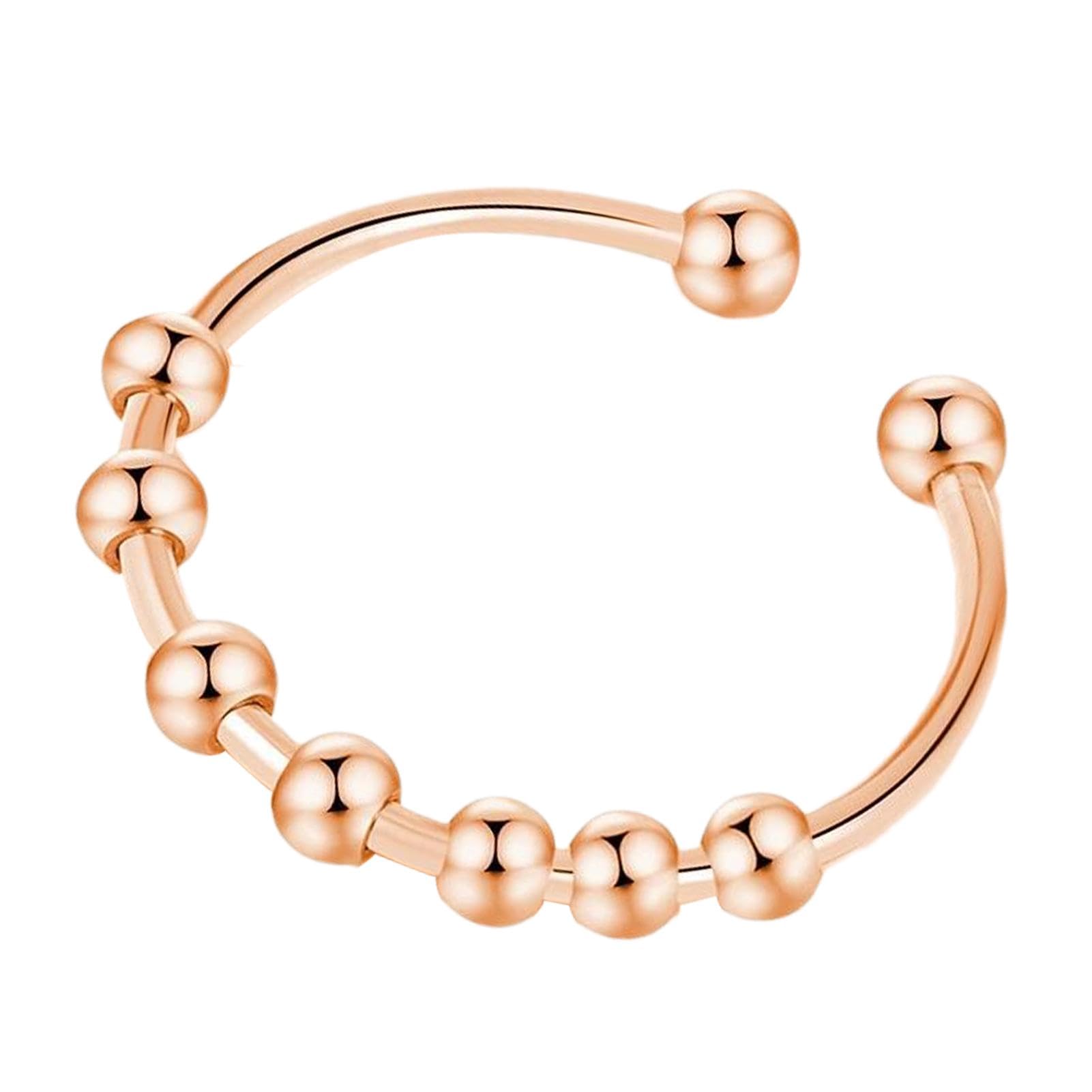 6 Anelli Antistress Regolabili - Gioielli Anti-Ansia Con Perline Rotanti - Foto 3