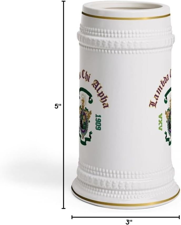 Greekgear Lambda Chi Alpha Collectors Crest & Year Ceramic Stein Tankard