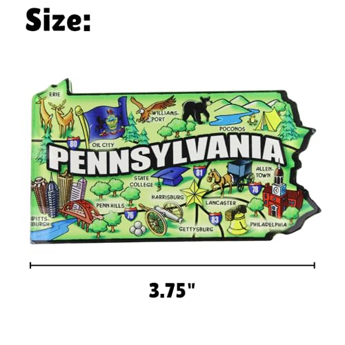 Imán acrílico decorativo en forma de Pennsylvania miniatura 5