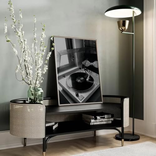 Toile art vintage vinyle mur salon ou chambre avec cadre bois élégant 30x45