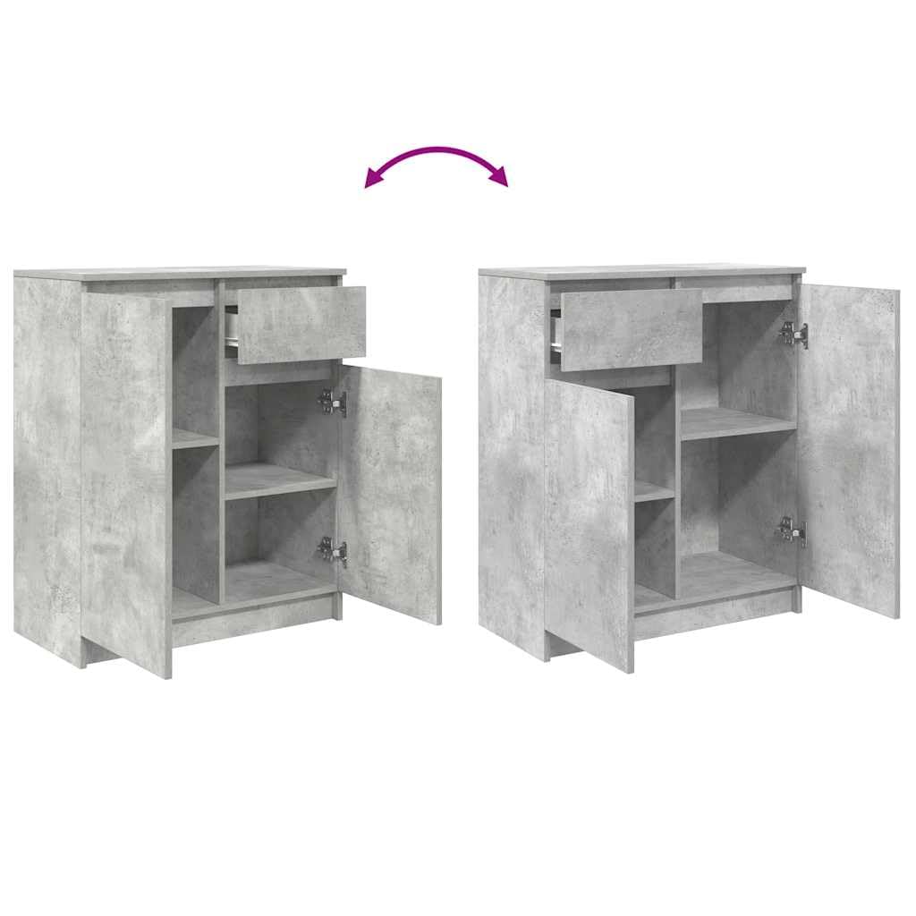 vidaXL Credenza con Cassetto Grigio Cemento 71x35x84 cm in Truciolato, Mobile Contenitore, Mobile credenza, Armadio corridoio, Mobile Buffet