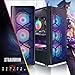 STGAubron Gaming PC Desktop Computer, Intel Core i7 up to 3.9GHz, Radeon RX 580 8G, 16G RAM, 512G SSD, WiFi 6, BT 5.0, RGB Fan x6, Windows 11 Home