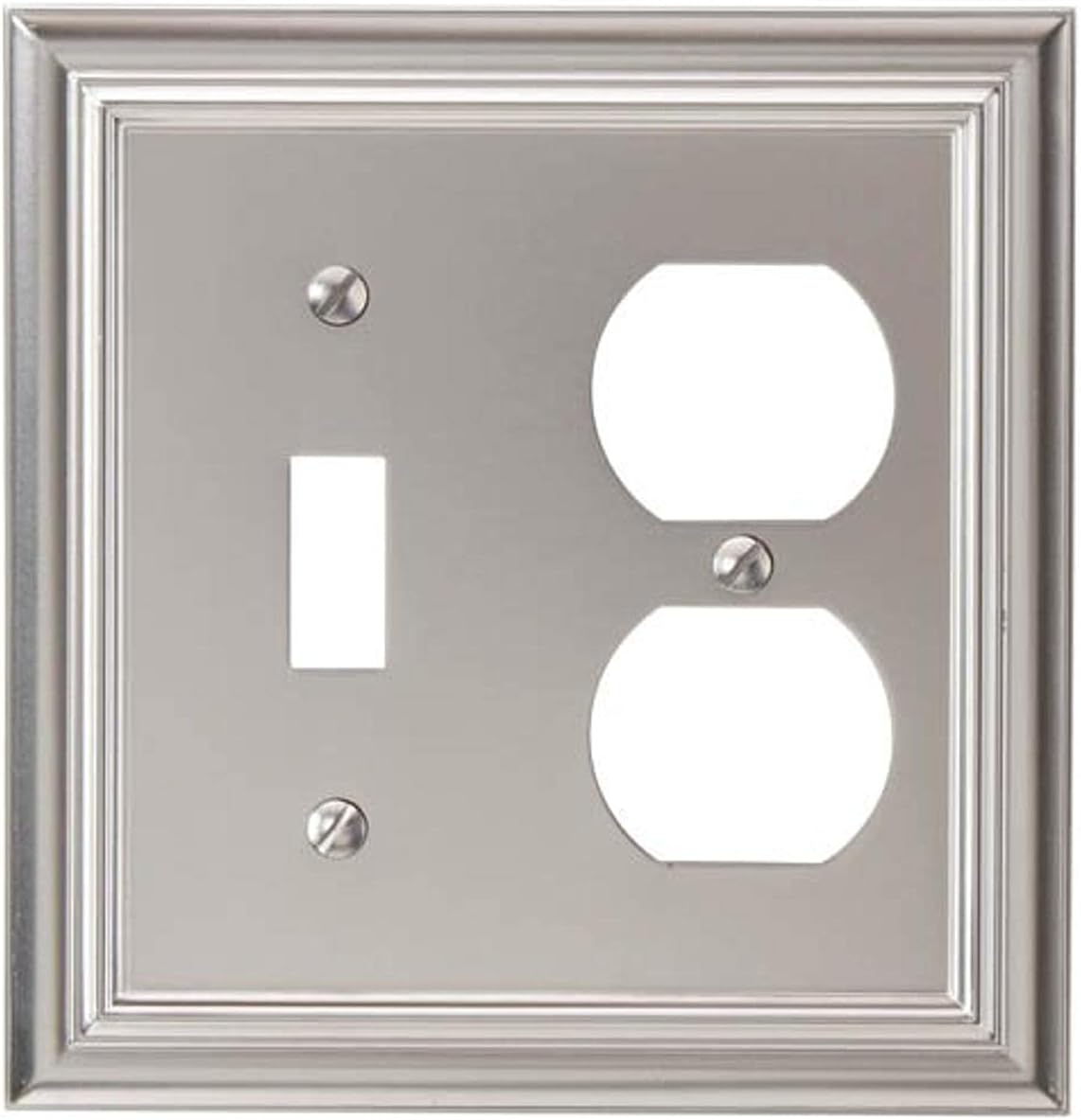 Amerelle Continental Triple Toggle Cast Metal Wallplate in Satin Nickel