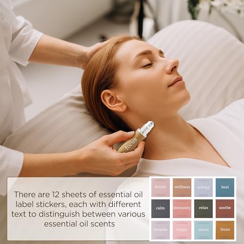 Essential Oil Roller Bottles, 12PCS Glass Perfume Roller Bottles with Funnel Opener and Dropper 10ml Clear Glass Empty Bottles with Stickers and Stainless Steel Roller Balls3