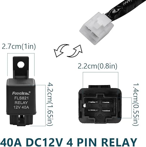 Miniatura 6 de H11 880 881 H9 - Juego de cables conectores para luz de niebla con relé de 40 A y kits de interruptores de encendido/apagado para lámpara de trabajo