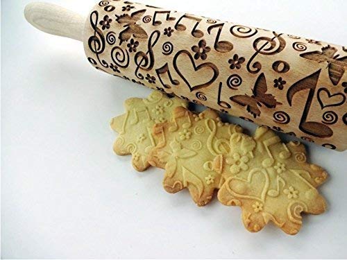 Summer Time Embossing Rolling Pin Engraved With Flowers Notes And Butterflies For Embossed Cookies Pottery #TOP4