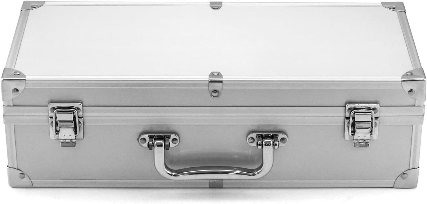 QWORK Coin Case, Aluminum Storage Box Coin Holder Coin Collector with 50 Slots, for PCGS/NGC Coin Plate, 1 Pack