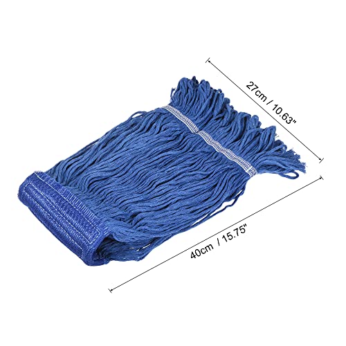 Image of MECCANIXITY Commercial Mop Heads Replacement 40x27cm Cotton Yarn for Wet /Dry Mop Floor Cleaning Pads, Blue
