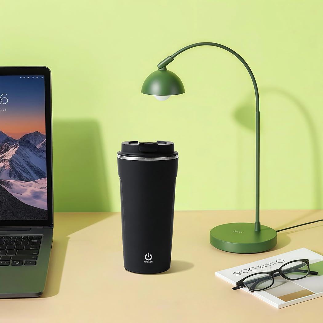 yeeplant Self Mixing Coffee Mug - 400Ml Stainless Steel Auto Stirring Cup With Usb Rechargeable Battery, Leak-Proof Flip Lid, Ideal For Hot & Cold Beverages