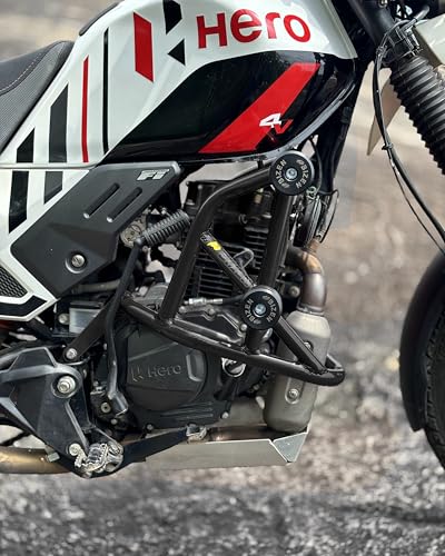 Image of Bizen Hero Xpulse 200 2V 4V Rally & Rally Pro Premium Crash Guard with Frame Sliders - Black