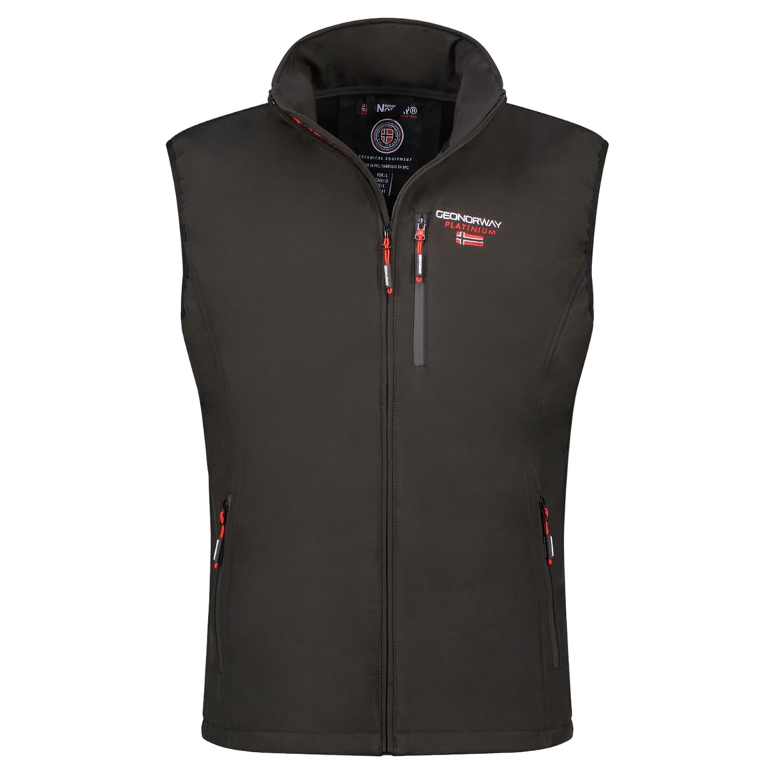 Geographical Norway VAKITO Hombre - Softshell sin mangas a prueba de viento y ligero, chaleco con cremallera al aire libre ideal para senderismo y actividades al aire libre