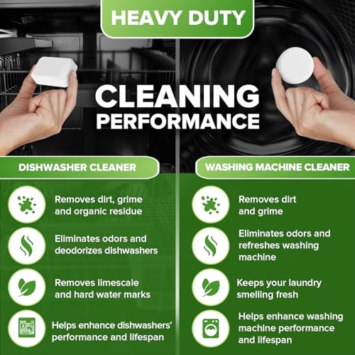 image for Renuv Dishwasher Cleaner + Washing Machine Cleaner Bundle - Heavy Duty