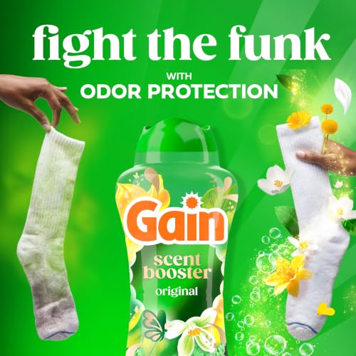 Image of Gain In-Wash Laundry Scent Booster Beads Long-Lasting Fresh Scent Beads All Day Freshness and Odor Protection, Original Scent, 30.1 oz (Packaging May Vary)