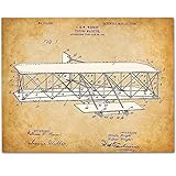 Wright Brothers Flying Machine - 11x14 Unframed Patent Print - Great Gift for Pilots