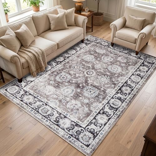 Image of Aspire Homeware Rugs for Bedroom Living Room 120x170 cm - Traditional Area Rugs Harmony Cashmere Style - Soft Short Pile Vintage Rug - Carpet for Dining Room Easy To Clean