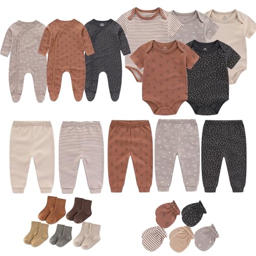 Image of ZAVBABY Baby Girls Boys Layette Gift Set 23 Piece New Born Bodysuits 100% Cotton Clothes Unisex Outfit