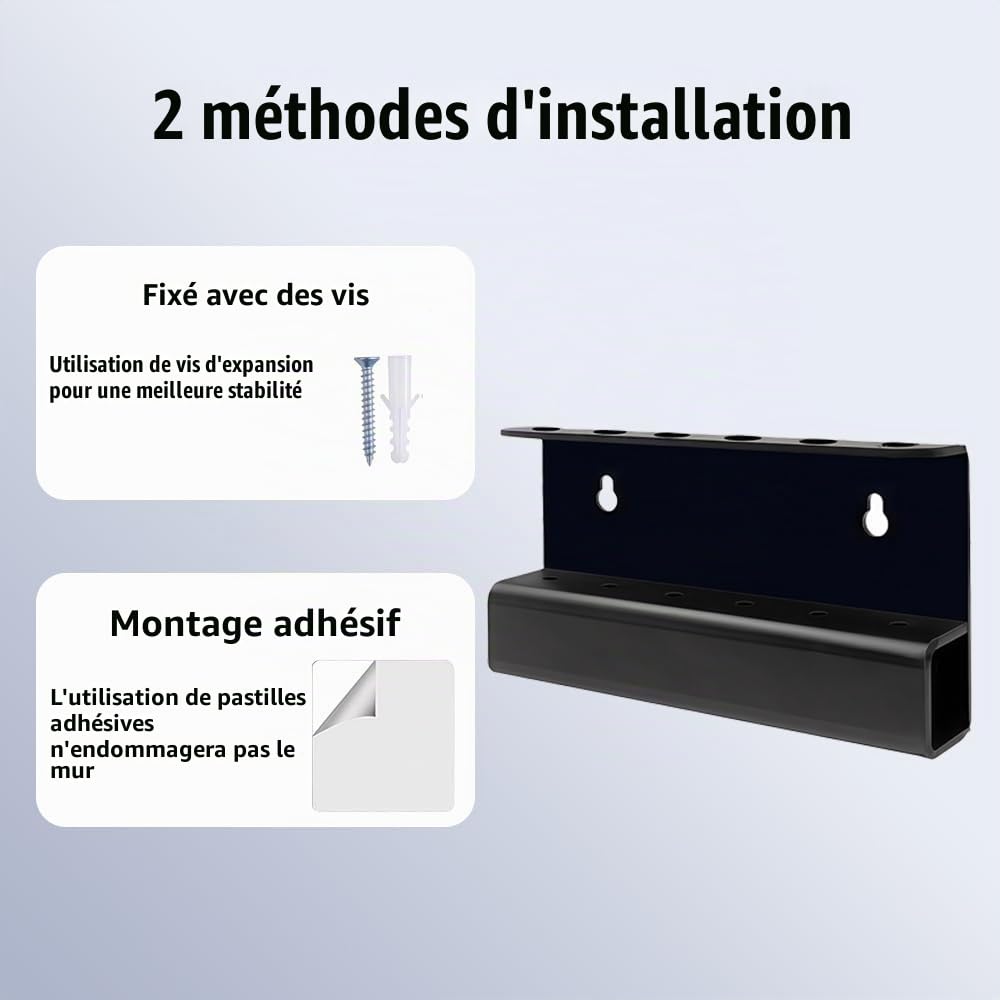 Lot de 2 supports muraux pour fléchettes - Support mural pour 12 fléchettes - En acrylique - Rangement mural - Léger et stable - Écran moderne pour la maison
