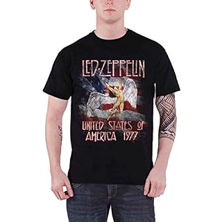Générique LED Zeppelin T Shirt Stars N Stripes USA 77 Band Logo Nouveau Officiel Homme - Les Beatles, Paul McCartney, John Lennon, RIngo Starr, George Harrison