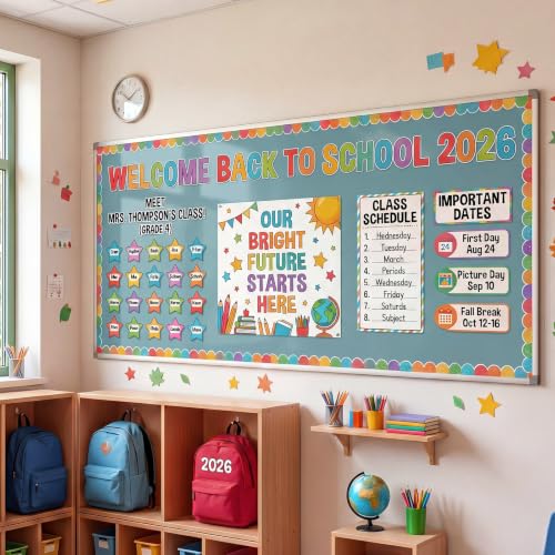Image of 2 Roll Stone Blue Bulletin Board Paper 12 x 4 ft Fabric Classroom Decor | 4x12 ft Fadeless Display Background, Durable for DIY Crafts Classroom Bulletin Boards, Back to School Decorating Projects