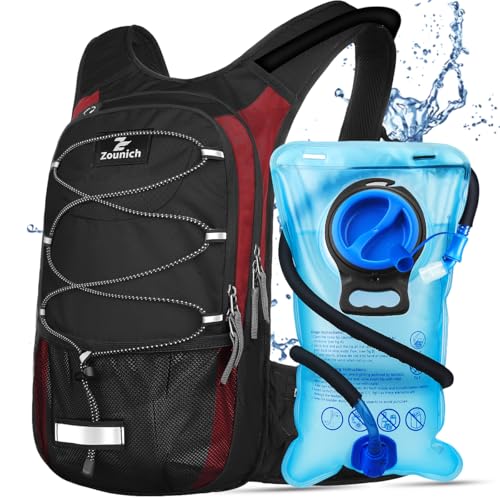 Zounich Mochila de hidratación, Mochila para Correr con Bolsa de Agua de 3 litros, Mochila de Bicicleta para Correr, Esquí, Senderismo, Ciclismo