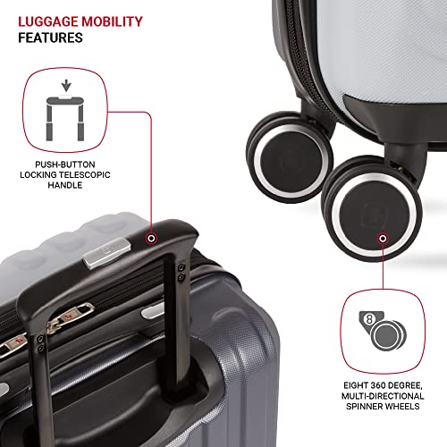 SwissGear Duet Expandable Luggage, Hard Shell Carry-On Luggage with Spinner Wheels - image 2