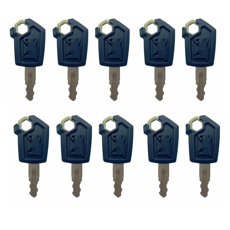 10 chiavi in rame per Caterpillar CAT Heavy Equipment Ignition Loader Escavatore Doze Plastica Nero & Oro Numero Parte 5P8500