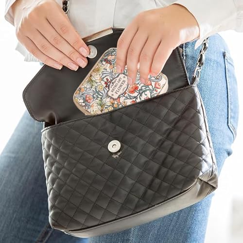 Image of OULIGET Sanitary Napkin Storage Bags,Portable Menstrual Cup Nursing Pad Tampon Storage Pouch,Leather Oil Painting Flower Travel Makeup Bags Coin Purse Sundries Pouch with Zipper