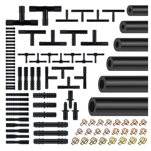 6PCS 5Ft Silicone Vacuum Hose Automotive Kit ID 1/8 5/32 3/16 1/4 5/16 3/8 Vacuum Lines Automotive & Hose Clamp & Vacuums Line Connectors Professional Vacuums Line Kit
