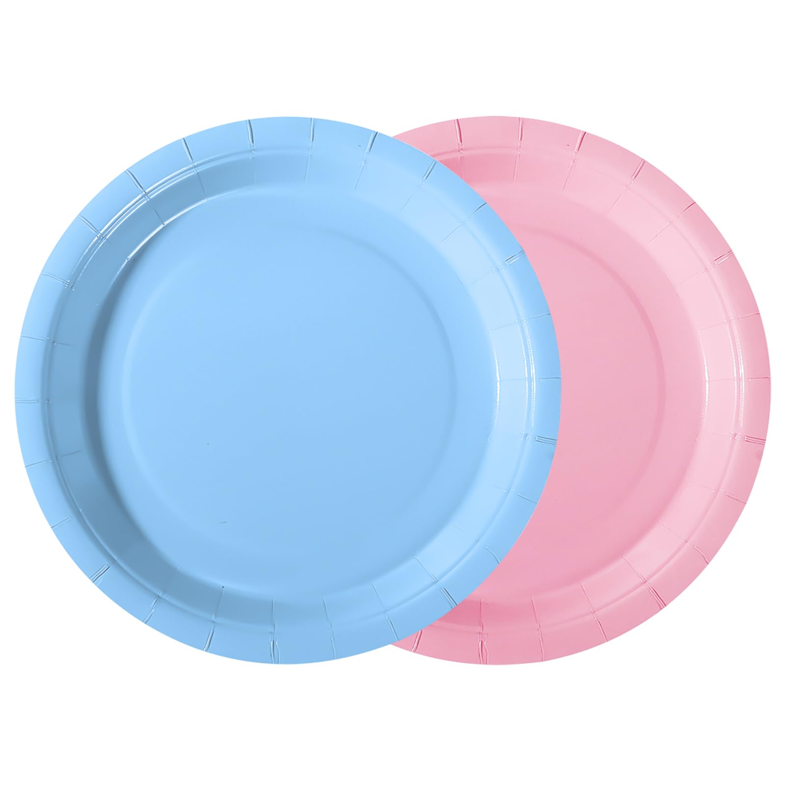 PYAILI 50Stück Pappteller, Partyteller Kindergeburtstag Teller Set ​23 CM Partygeschirr Set, 25 Stücke Babyblaue-Hellrosa Einweg Papier Teller zum Kindergeburtstag, Geburtstag