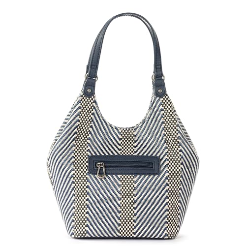 Image of Sakroots Roma Small Shopper in Woven Textile, Double Shoulder Straps, Navy Spirit Desert Woven