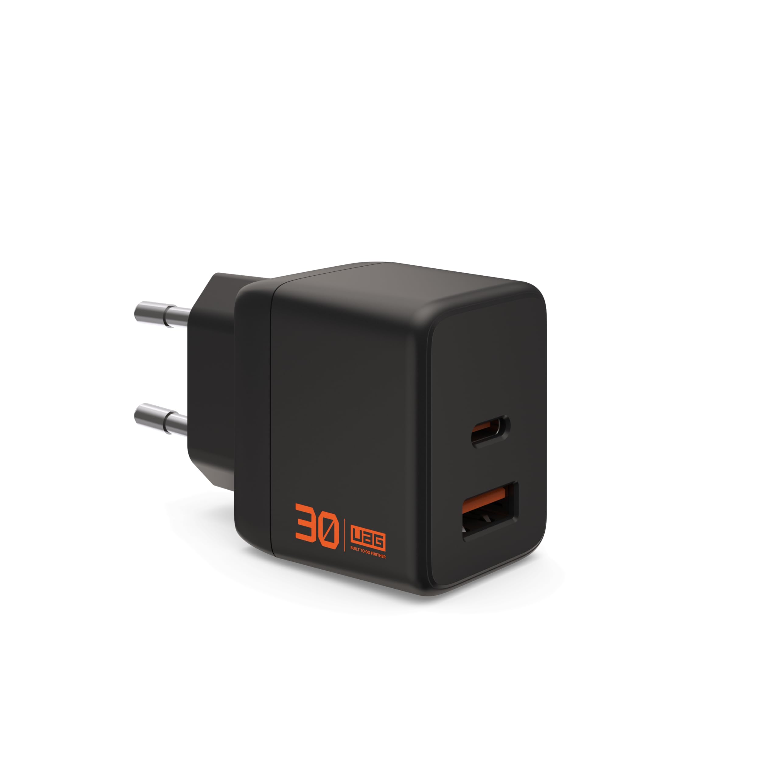 URBAN ARMOR GEAR GaN Wandladegerät 30W USB-A & USB-C, PD, Schutzschaltungen, schwarz