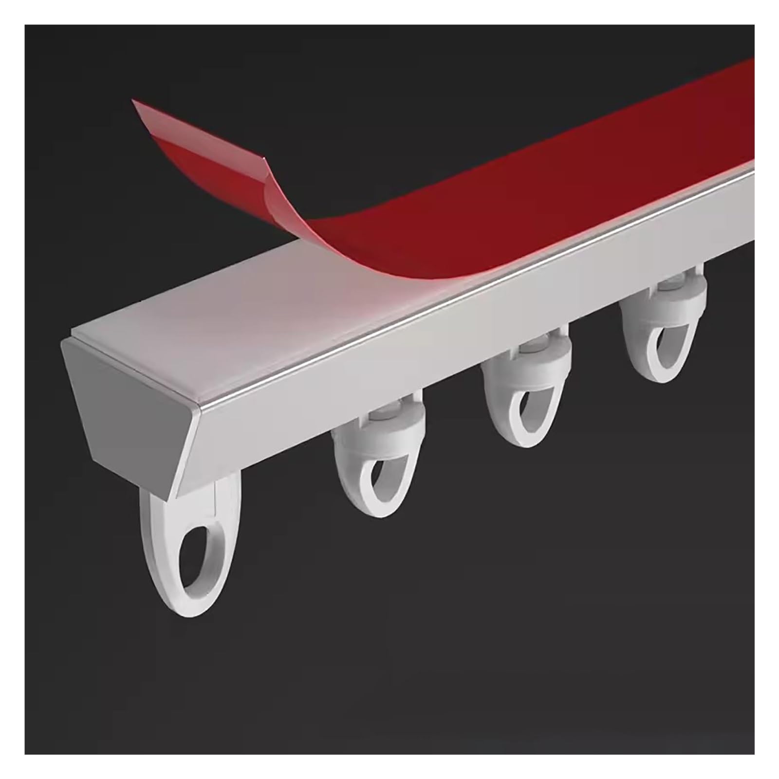 Tringle à Rideau coulissante en Aluminium Auto-adhésive sans perçage, Montage au Plafond, en Forme de V, pour Baie vitrée, Petit Espace, Camping-Car, 4, 6, 7, 8,White-3.05m/10ft