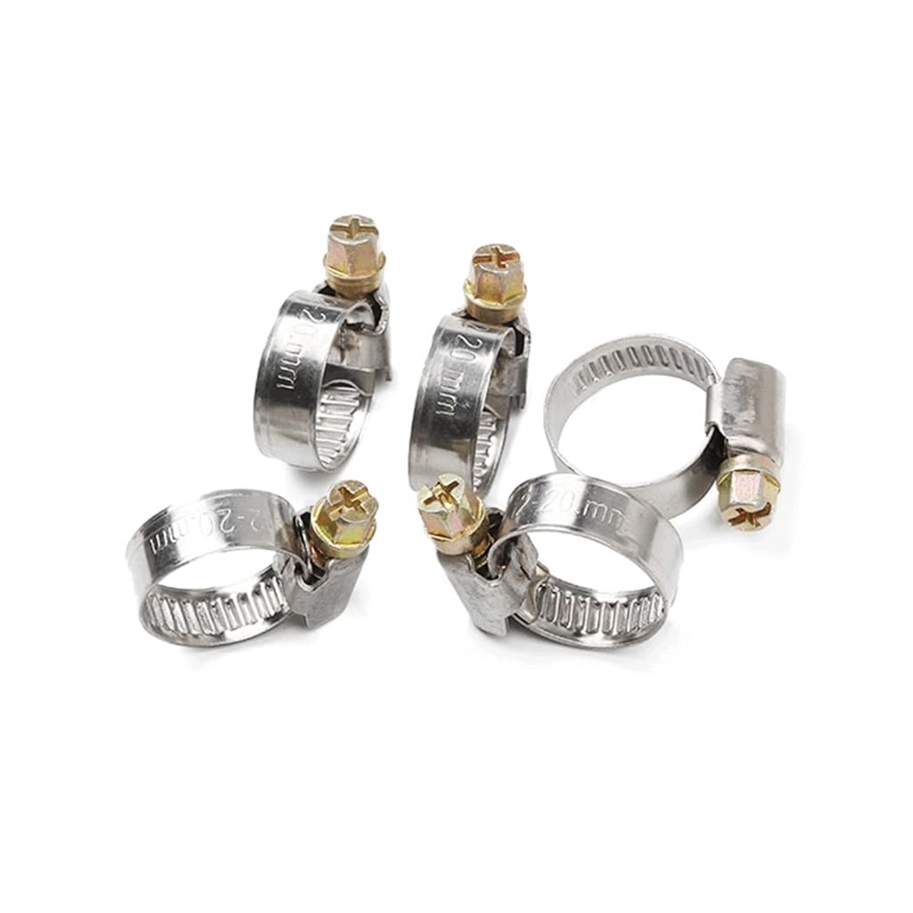 Coal2toalpw One Color 5Pcs Adjustable Stainless Steel Hose Clamps - Durable Pipe Clips For Automotive And Home Improvement Projects(16-25Mm)