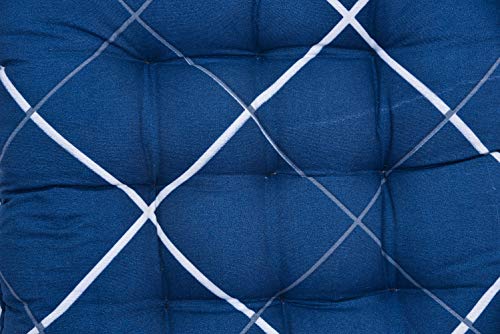 Image of COZY FURNISH Microfiber Cotton Chair Pads with Four Corner Ties 16x16(Inches) 41X41(CM) Square, Pack of 2 | Extra-Comfortable & Soft Seat Cushions | Ergonomic Pillows
