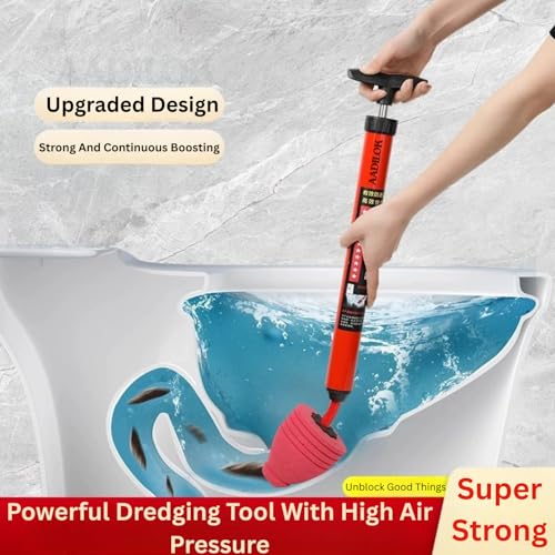 Image of High Pressure Turbo Flush Drain Cleaning Tool With Pipe Cleaner Powder, Bathroom Kitchen Tub Plumbing Cleaning Tool, Drainage Block Remover Pump, Drain Strainers