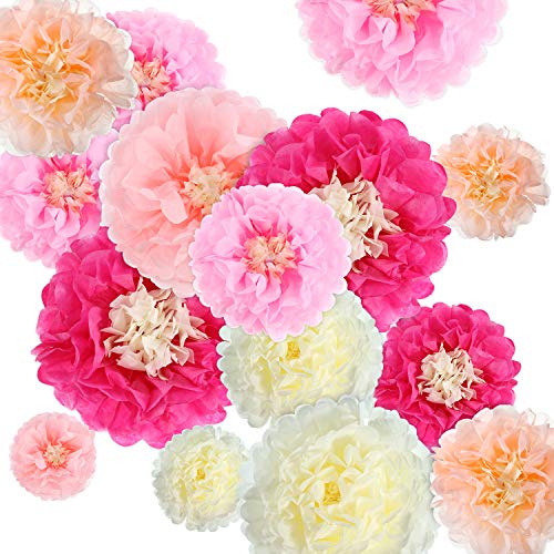 Gejoy 20 Pieces Paper Flower Tissue Paper Chrysanth Flowers Diy Crafting For Wedding Backdrop Nursery Wall Decoration (Color Set 1) #TOP1