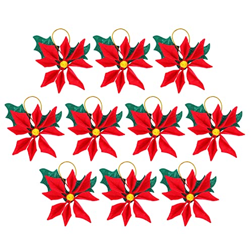 Fleur de Noël artificielle durable lot de 10 ornements pour couronne et guirlande
