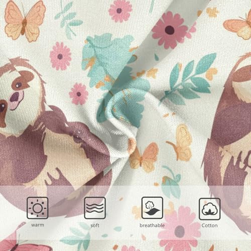 Wusikd Cute Sloth Butterflies Girls' Underwear Cotton Flowers Girls Briefs Soft Toddler Underwear 2T3