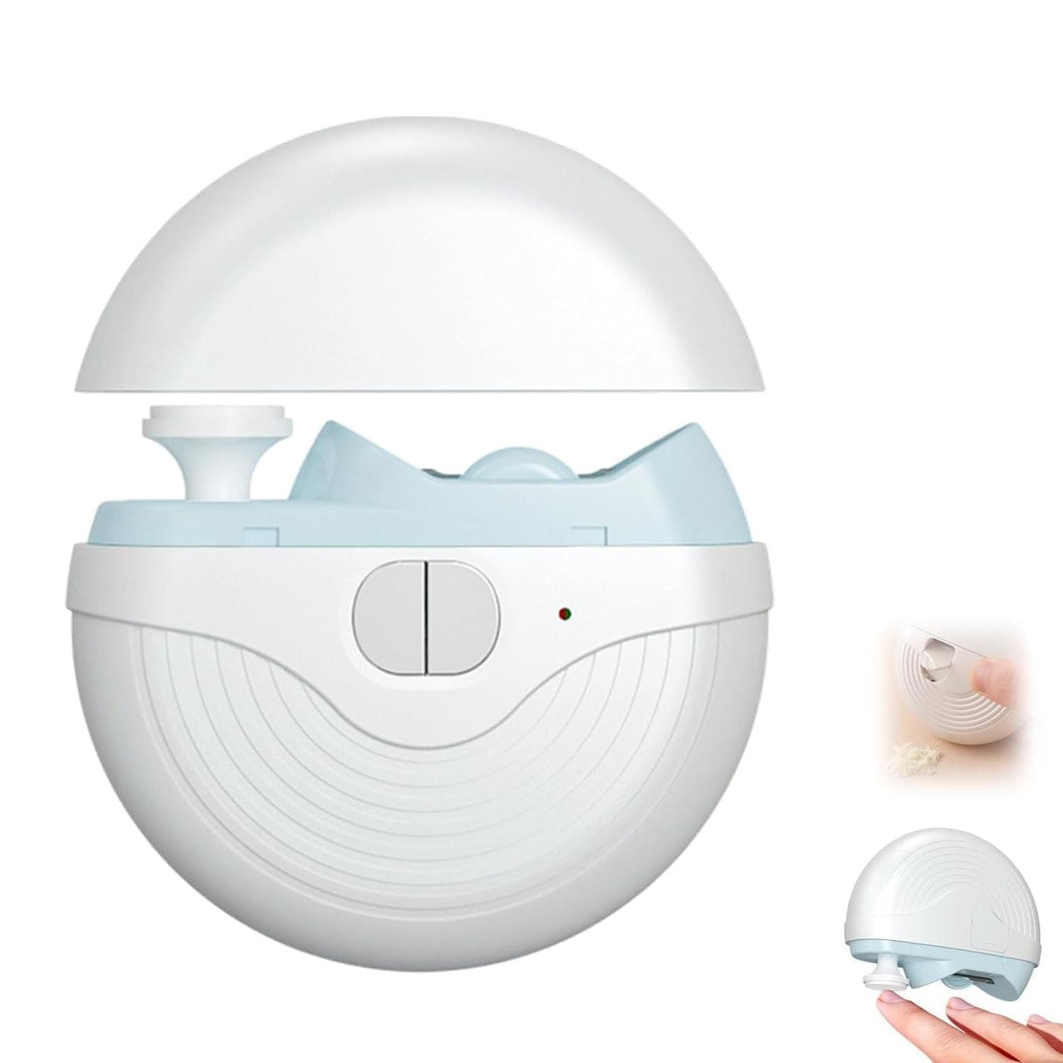 Electric Smart Nail Clippers for Adults Seniors, 3 Speeds Strong Power Automatic Nails Trimmer with Polisher, Light, Clip Storage, Rechargeable Toenail Clippers for Thick Toenails ?White?