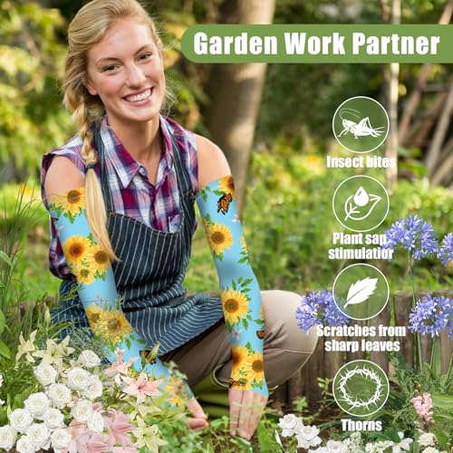 Image of Bebila Gardening Sleeves for Women Farm UV Sun Protection Anti-Scratch Cooling Sleeves with Thumb Hole Arms Cover Outdoors