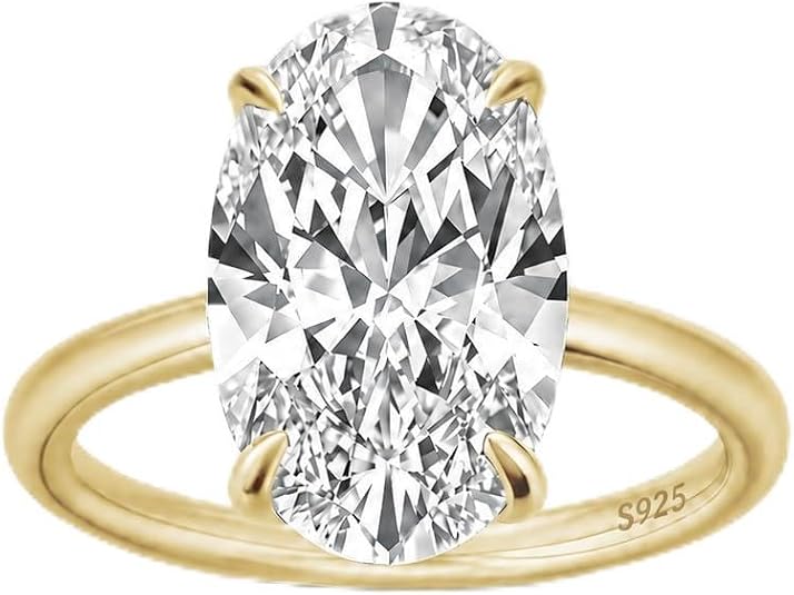 Effinny 6.5ct Oval Cut Engagement Ring in 925 Sterling Silver