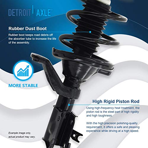 Image of Detroit Axle - 8pc Front End Suspension Kit for 2001-2005 Honda Civic 2001-2003 EL 2 Lower Control Arms 2 Lower Ball Joints 2 Ready Struts 2 Sway Bar End Links 2002 Replacement