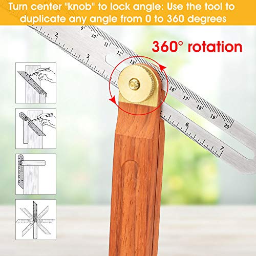 Favengo Righello Quadrato in Legno con Manico in