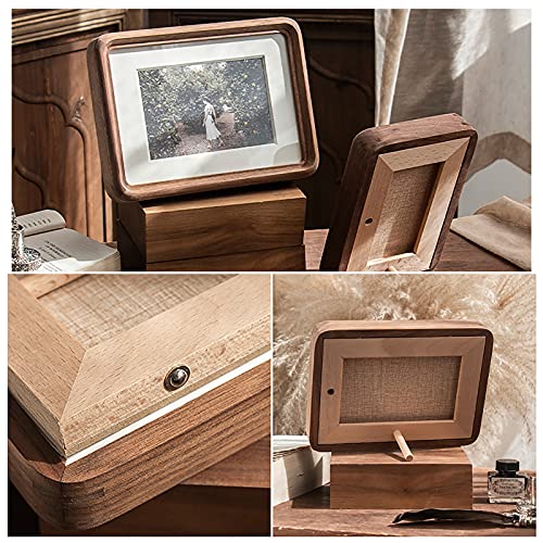 Mkmkl Solid Wood Round Arch Frame, Black Walnut Wash Photo Display For Desk Or Wall, Diy 6-Inch Photo Frame,Brown,4X6In #TOP6