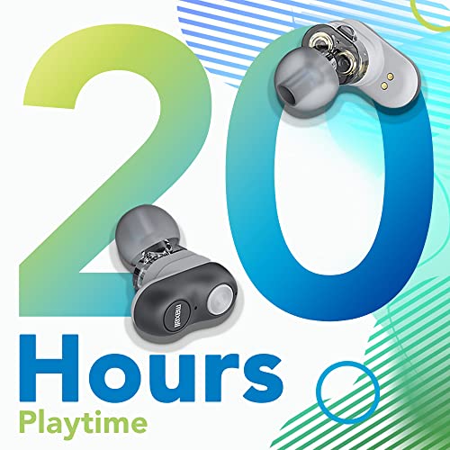 Image of Maxell - 199652, Experience High-Fidelity Sound with Dual-Driver True Wireless Earbuds - Featuring Bluetooth 5.0, 20 Hours of Playtime, Pro Noise Cancelling and IPX3 Water Resistance - Black /Grey