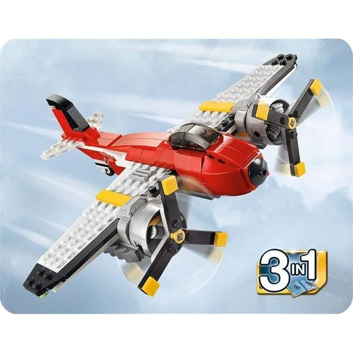 Image of 3-in-1 Aircraft Building Block Toy Set | 241+ PCS DIY Plane, Fighter Jet & Vortex Hovercraft | STEM Architect Series Technic Construction Kit for Kids