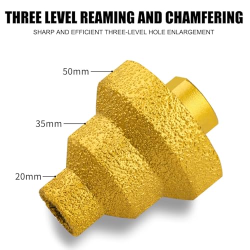 Konischer Lochöffner mit Diamantpartikeln für Keramikfliesen und Marmor, Legierter Stahl Bohrer 20 35 50 mm zum präzisen Bohren, Hohe Schärfe Konische Kanten