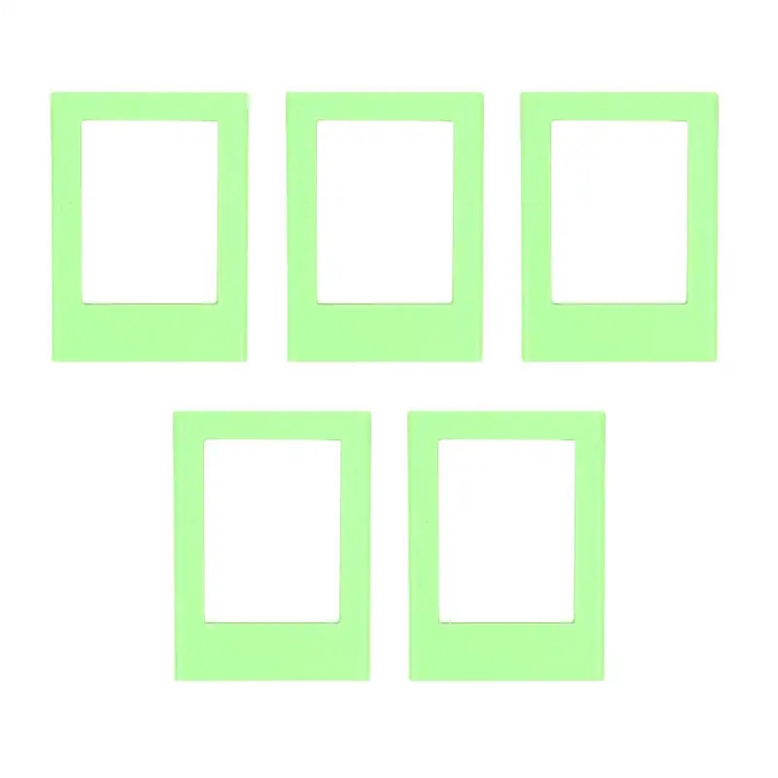 Magnetic Picture Frames For Refrigerator 3 Inch Fridge Color Photo Frame Magnets Album For Fujifilm Instax Mini Film Papers For Fridge(Green-5pcs)
